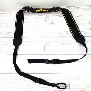 Nikon Camera Neck Shoulder Strap Black Yellow Embroidered Logo Adjustable OEM